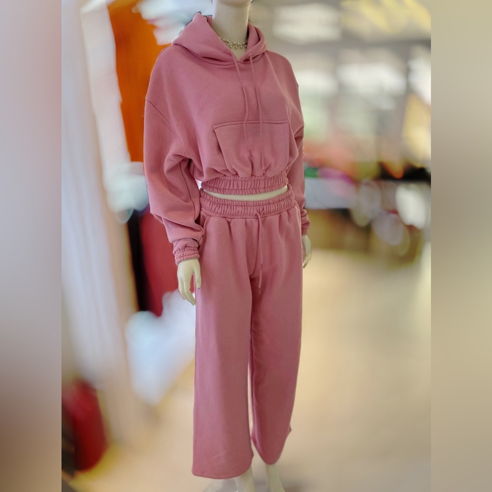 Zara long sleeve sweatsuit set with hoodie and wide legs size XS, S - Picture 6 of 6
